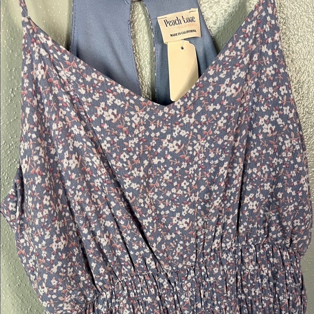 Peach Love California Blue Floral Romper NWT Small - Picture 3 of 15